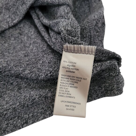 LONG SLEEVE GREY SWEATER WITH STUDDED V-NECK SIZE XL - Picture 5 of 9